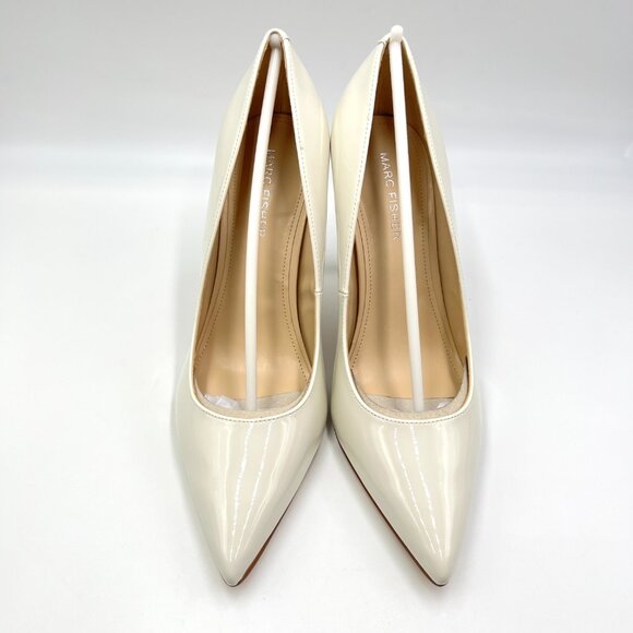 Marc Fisher Size‎ 9 Codie Ivory Off-White Patent Stiletto Heels Pumps Shoes - Picture 2 of 15